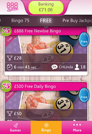 Play in the Special Rooms with 888ladies for Mobile